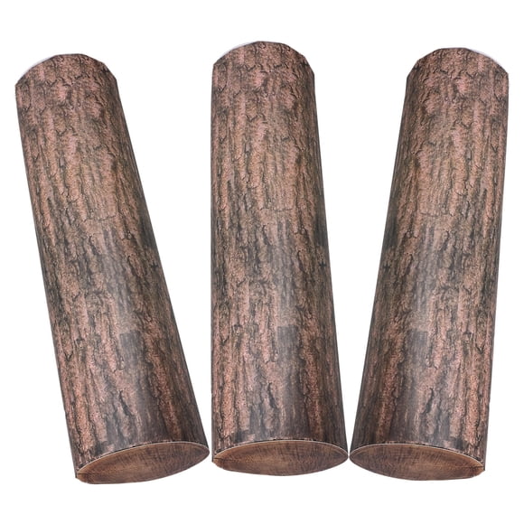 ifundom 3Pcs Light Brown Paper Wood Stumps for Western Party Decorations and Farm Theme Decor