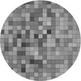 thumbnail image 1 of Ahgly Company Tapis d'Intérieur Rond Lavable en Machine Gris Cendré Transitionnel, 8 Pieds Rond, 1 of 7