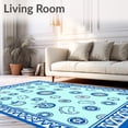 thumbnail image 2 of ODIKA 2'x3' Machine Washable Non-Slip Area Rug, Mediterranean Mosaic Nautical Seaside Maritime Riviera High Traffic Rug with Pad, Blue, 553025, 2 of 8