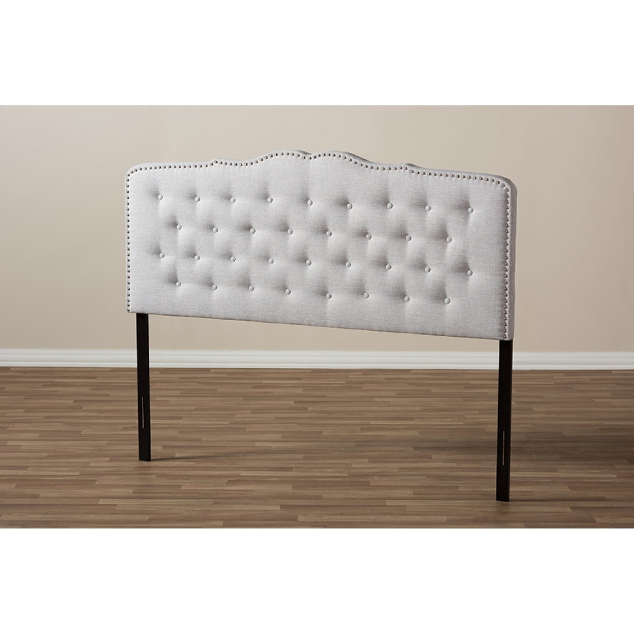 Baxton Studio Lucy Modern and Contemporary Greyish Beige Fabric Queen Size Headboard,Wholesale Interiors