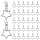 thumbnail image 1 of 60pcs Diy en forma de estrella de la estrella Snap llavero clip de metal giratorio giratorio con cadena, 1 of 5