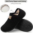thumbnail image 2 of L-RUN Fuzzy House Slippers for Women Men Rubber Sole Indoor Slippers, 2 of 6