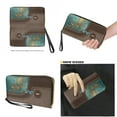 thumbnail image 4 of LedBack Dragonfly Printed Handbag and Wallet Set Waterproof Tote Bag Top Handle Handbag with Matching Leather Wallet Large Capacity Shoulder Satchel Clutch Purse, Brown, 4 of 4