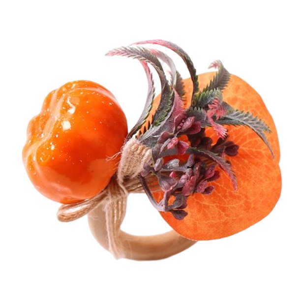 Anillo de servilleta de calabaza Hebilla de servilleta Manualidades para de mesa de Halloween Mesa de comedor de Navidad de Acción de Gracias Gloria Titular de anillo de servilleta