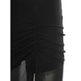 thumbnail image 5 of iiniim Women Dance Long Skirt Ankle Length Side Split Ruched Skirt with Built-in Shorts for Performance Competition A Black XL, 5 of 7