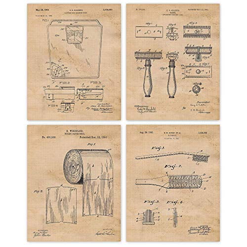 Vintage Bathroom Decor Wall Art Poster Set Of 4 8x10 Photos Walmart Com Walmart Com