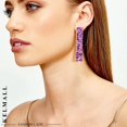 thumbnail image 3 of XINQIHANG Golden/Silver Raised Design Statement Earrings, 3 of 6
