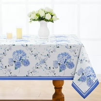 Spring Tablecloth 60x84 Inch, Floral and Flower Vine Table Cloth for Recatangle Table, Waterproof Hydrangea Table Cover Wrinkle Free for Patio, Picnic, Party Decor