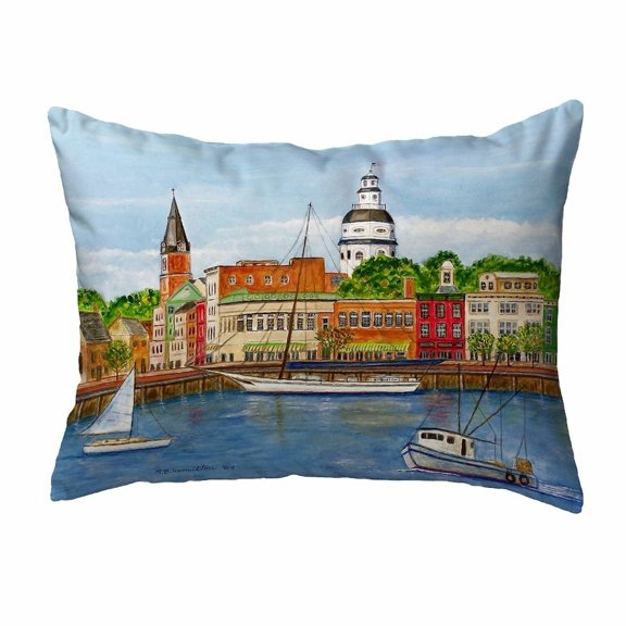 Betsy Drake Interiors Annapolis City Dock Small No-Cord Pillow 11x14