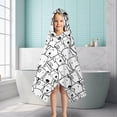 thumbnail image 6 of Cute Black and White Cartoon Line Drawing Dog Hooded Bath Towel，50"x30" for Ages 3 To 12 Kids, Quick Dry Lightweight Soft Microfiber Hood Beach Towel Cover Up for Kids, 6 of 7