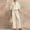 Beige, variant on Summer 2 Piece Sets for Women, Cotton Linen Zip Front Puff Sleeve Top and Drawstring Wide Leg Pants, Loose Breathable Matching Outfits for Beach Vacation, Beige L