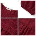 thumbnail image 6 of UVN Fall Shirts for Women Long Sleeve Blouses Ladies Crewneck Lace Crochet Tops Dressy Chiffon Blouses, 6 of 9