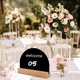 thumbnail image 3 of Mini pizarra de madera de 10 piezas, letreros de boda con bases de portatarjetas, trasero lindo de doble cara para fiestas de cumpleaños, Forma de semicírculo perfecl Pizarra de doble cara, 3 of 8