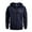Navy, variant on Men's Flag Print Zip Up Hoodie with Arm Pocket, Casual Cardigan Style Sweatshirt, Large Size Fleece Jacket for Memorial Day, Christmas, Outdoor and Lounge,Black,L
