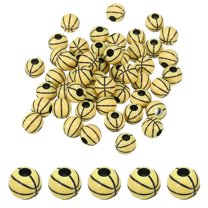 Uxcell Sport Ball Beads Opaque Acrylic Sports Beads Basketball Beads Spacer Loose Beads Craft for DIY Necklace Bracelet 60 Pcs Yellow