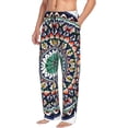 thumbnail image 6 of Salouo Colorful With Blue Oriental Print Pajama Pants for Men, Lounge Pants Elastic Waistband Casual Men's sleepwear Loungewear Sleep Pajama Pant -Medium, 6 of 7