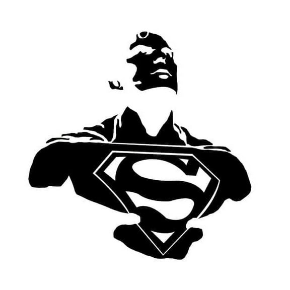 Castle Peak Graphics Superman Inspired Vinyl Decal Sticker, 6.5-Inches x 6.3-Inches, Black
