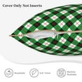 thumbnail image 5 of Xecao Green Argyle Plaid Print Soft Velvet Decorative Throw Pillow Covers, Square Cushion Cases for Bed, Sofa, Living Room, Car, and Indoor Outdoor Use-18"x18", 5 of 8