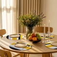 thumbnail image 3 of Round Placemats Yellow White Gray Black Stripe 15 inch Set of 2 Table Mats for Dining Table Wood Grain Heat Resistant Non-Slip Kitchen & Home Decorative Place Mat Set, 3 of 8