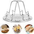 thumbnail image 2 of 4 Slices Camping Toaster With Foldable Stand Porous Tray Bread Toaster For Families Outdoor Gas Stove Picnic Foldable, 2 of 4