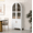 White, variant on K&K 71" Tall Arched Kitchen Pantry Cabinet with Door Shelves - Farmhouse Kitchen Storage Cabinet with Open & Adjustable Shelves, Hidden Drawer & Glass Door, Cupboard for Kitchen, Dining Room