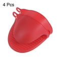 thumbnail image 3 of 4pack Silicone Pot Holders Heat Resistant Silicone Mini Oven Mitts Pinch Pot Holders Finger Protector Red, 3 of 6