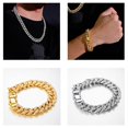 thumbnail image 6 of Amaiiu Hiphop-Inlaid Rhinestones Cuban Chain Rapper Pendants Jewelry Unisex Alloy Diamond Necklace Bracelet, 6 of 8