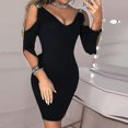 thumbnail image 2 of Robes pour Femmes Promotion Vente Liquidation Robe Mini Sexy Col en V Cocktail, 2 of 5