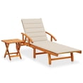 thumbnail image 1 of Reposera Casafoyer para Patio con Mesa y Cojín de Madera de Acacia, 1 of 5