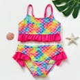 thumbnail image 6 of YTDSCS Kids Baby Girls Swimsuit Two Piece for Girls,Toddler Swimsuits Boyshort Set Triangle Swimwear Summer Beach Bathing Suit Sport Summer Swimwear for 2-11years Old, 6 of 9