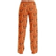 thumbnail image 6 of Hearthz Halloween Flannel Pajama Pants Women Plush Fuzzy Pajama Pants Warm Cozy Pj Bottoms Lounge Pants Womens Fleece Lined Pants, 6 of 7