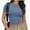 Blue-green, variant on Womens Slim Fitted Crop Tops - Basic Crew Neck Short Sleeve Casual Tees for Going Out