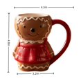 thumbnail image 2 of 2026 Christmas Indoor Home Decor Gingerbread Man Ceramic Mug Red Dress Cute Christmas Coffee Mug Holiday Hot Cocoa Water Cup Gift, 2 of 6
