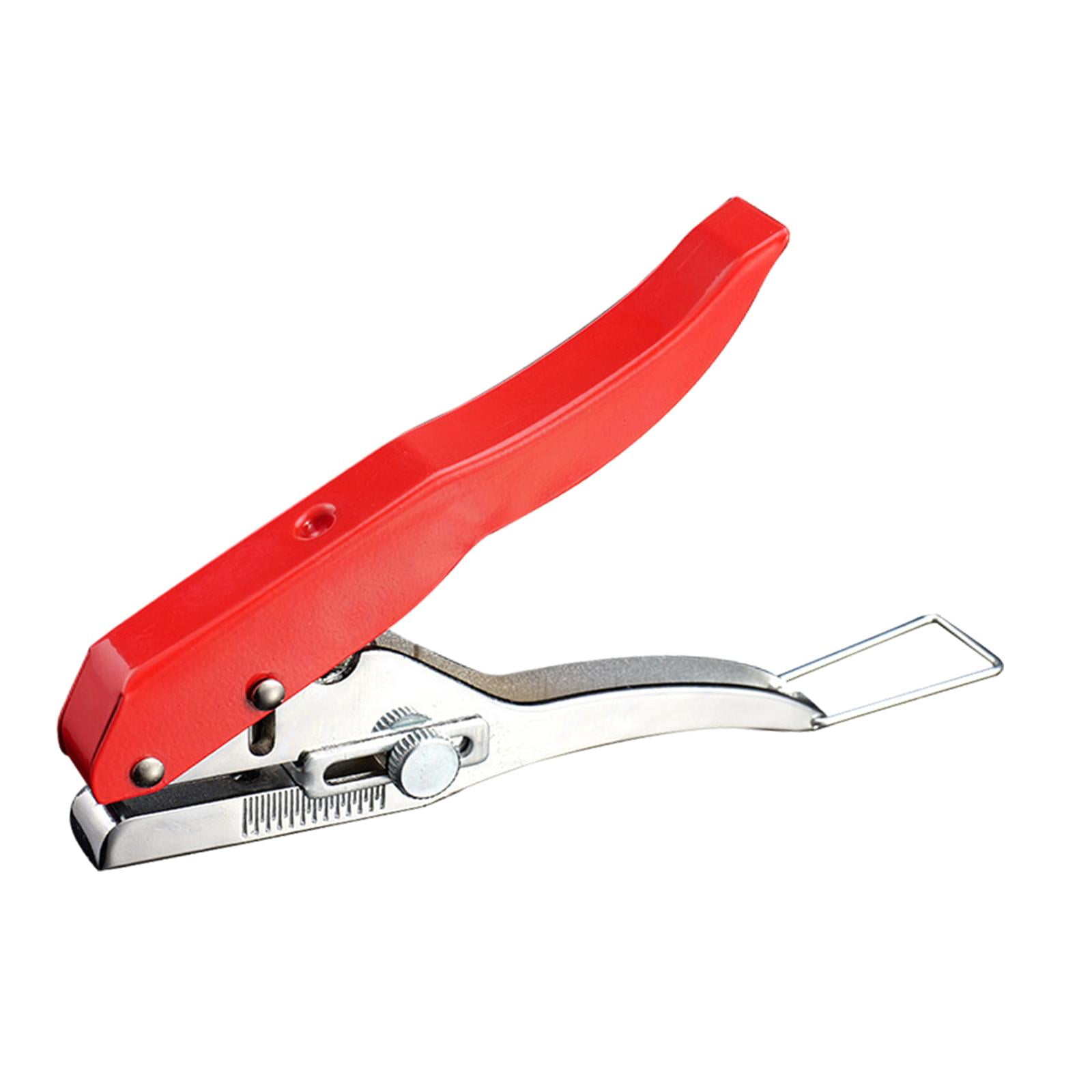 Hole Punch, Paper Hole Puncher with Scale Adjustable 8mm Hole Punching Pliers Edge Banding Punching Pliers for Label PVC Card