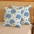 thumbnail image 2 of Spring Floral Pillow Covers 16x16 Pack of 2 Blue Hydrangea Flower Throw Pillow Covers Decoration,Summer Holiday Decor Pillowcase Rustic Farmhouse Linen Cushion Case for Home Couch Sofa Outdoor, 2 of 6
