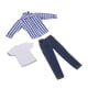 thumbnail image 2 of Traje de ropa para muñecos de hombre a escala 1/12, ropa para figuras de hombre a escala 1/12, ropa informal, traje de abrigo. azul largo, 2 of 9