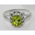 thumbnail image 6 of LBG British Made 10k White GoldWomens Ring Natural Peridot Engagement Ring - 33 size options - Size 7.5, 6 of 7