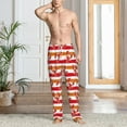 thumbnail image 5 of Uemuo Red Lobster Pattern Men's Wide Leg Palazzo Lounge Pants with Pockets Light Weight Loose Comfy Casual Pajama Pants-XX-Large, 5 of 9