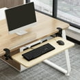thumbnail image 4 of MERIGLARE Keyboard Extension Tray Under Desk adjustable Slide Out Platform Computer Drawer Wood Color, 4 of 9