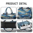 thumbnail image 4 of Large Capacity Tote Bag,Blue White Gold Marble Pattern Handbag Fashion Luxury Tote Bag,15.7"x13"x 5.1" Inches,Laptop Compatible, 4 of 6