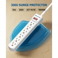 thumbnail image 3 of DEWENWILS 3Ft 6-Outlets Surge Protector Power Strip, 2-Pack, White, 3 of 7