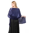 thumbnail image 5 of Hanerdun Womens Satin Shawl Wraps Wedding Party Scarf Soft Scarves for Bridal Evening Dresses Navy Blue, 5 of 5