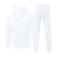 thumbnail image 4 of Wutalume Men's Winter Solid Color Long-Sleeved Hooded Drawstring Sweatshirt and Sweatpants Suit, Warm and Comfortable for Casual and Athletic Wear,White 2XL, 4 of 4