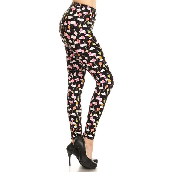 Women's Plus Balloon Kite Pattern Printed Leggings