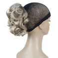 thumbnail image 2 of Short Ponytail Hair Piece Extension Wavy Claw Clip In/on Hairpiece, Brown Mix, 2 of 8