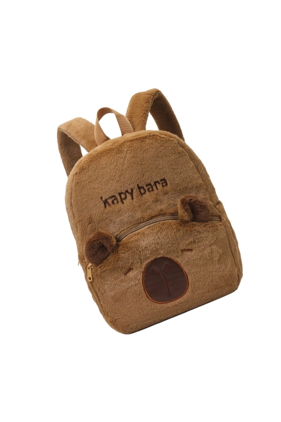 CartoonSchool Bag Large Capybara Soft Plush Backpack for School or Travel