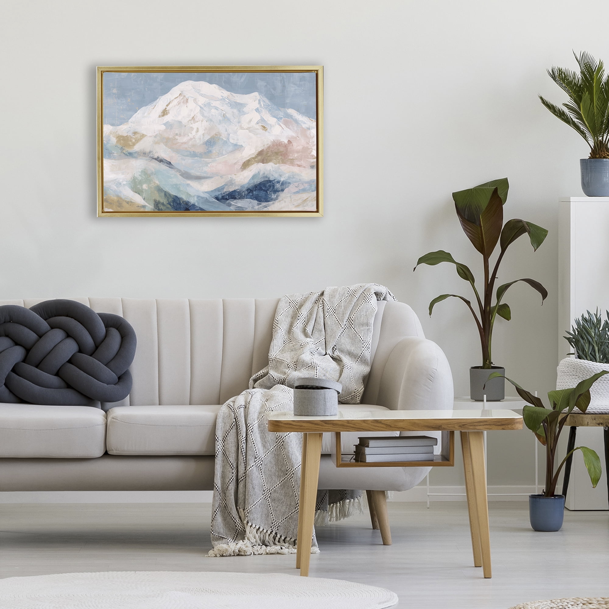 Stupell Industries Icy Mountain Range at Dusk Gold Framed Floater Canvas Wall Art, design by Chromatic Storm Studio