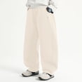 thumbnail image 4 of CPNG Girls and Boys Sweatpants Solid Color Elastic High Waist Wide Leg Sweat Pants Soft Daily Wear Casual Baggy Streetwear Pants, 4 of 5