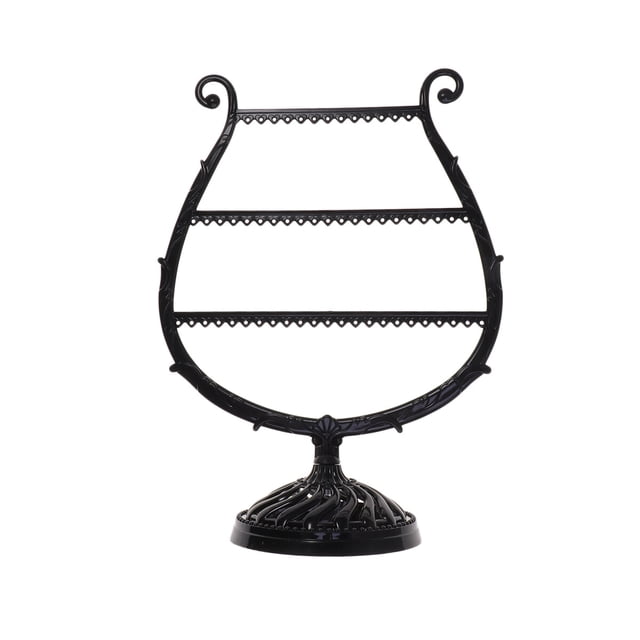 Simple Delicate Vintage Harp Design Ornament Rack for Fashionable Girl Size S(Black)