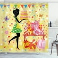 thumbnail image 1 of Ambesonne Party Shower Curtain, Woman with Birthday Cake, 69"Wx84"L, Multicolor, 1 of 3